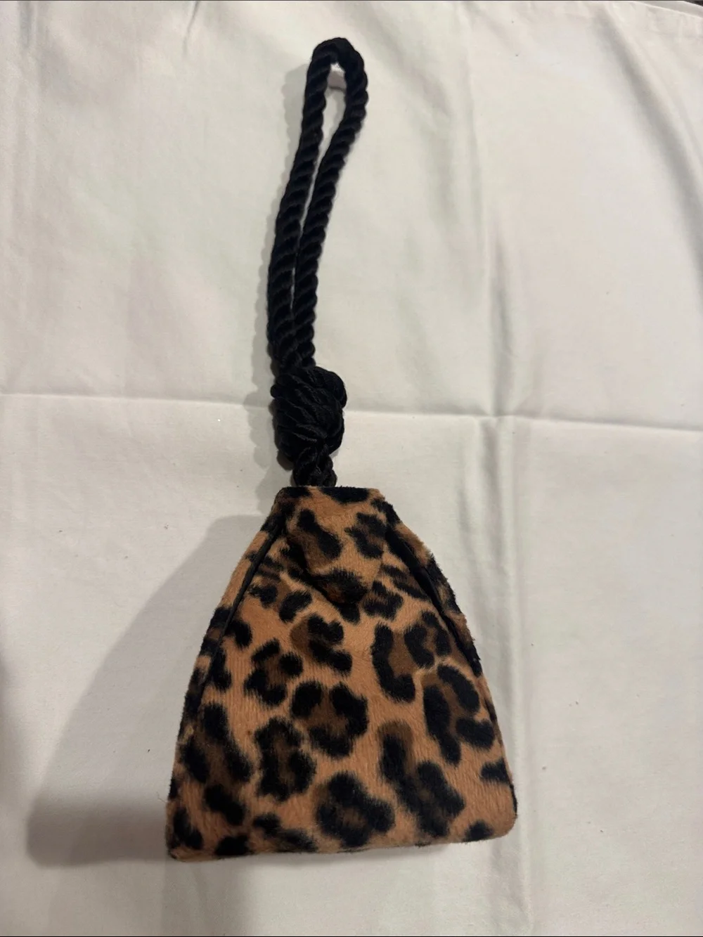 Leopard Print Wristlet Pouch - Black and Brown